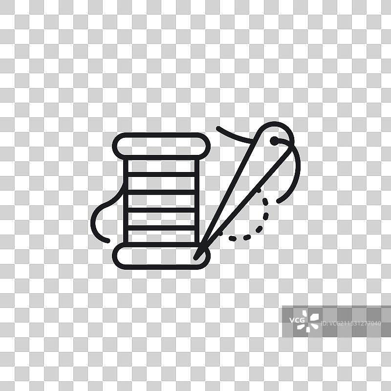 白色背景上的穿针引线图标符号图片素材