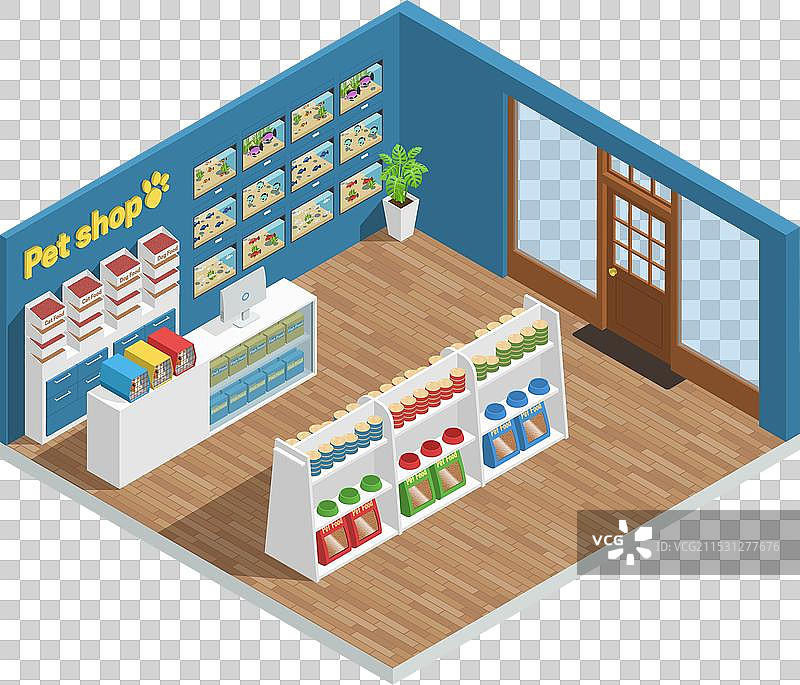 宠物店内部构图图片素材