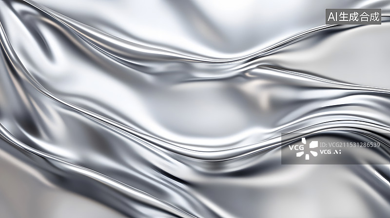 【AI数字艺术】银色金属箔纸纹理图片素材