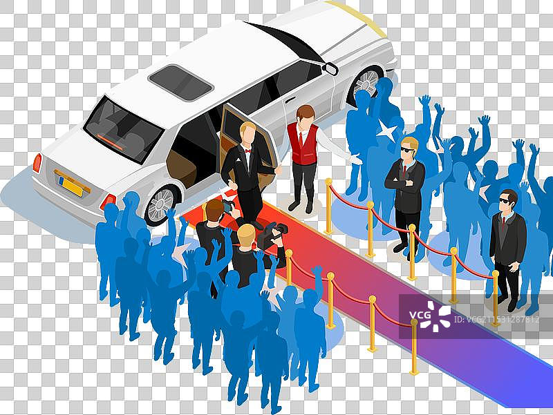 音乐奖项名人豪华轿车等距图图片素材