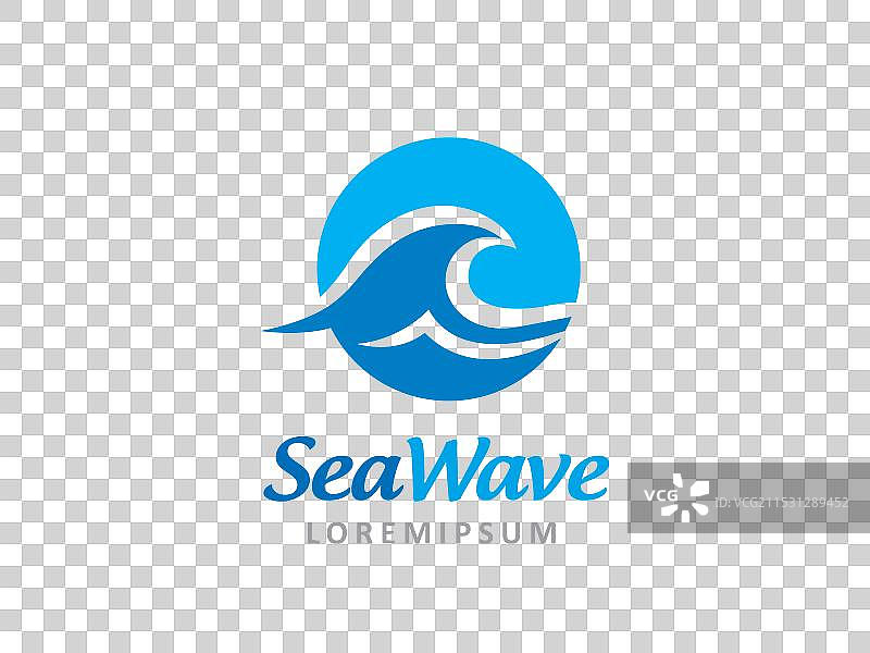 海浪标志符号或图标模板图片素材