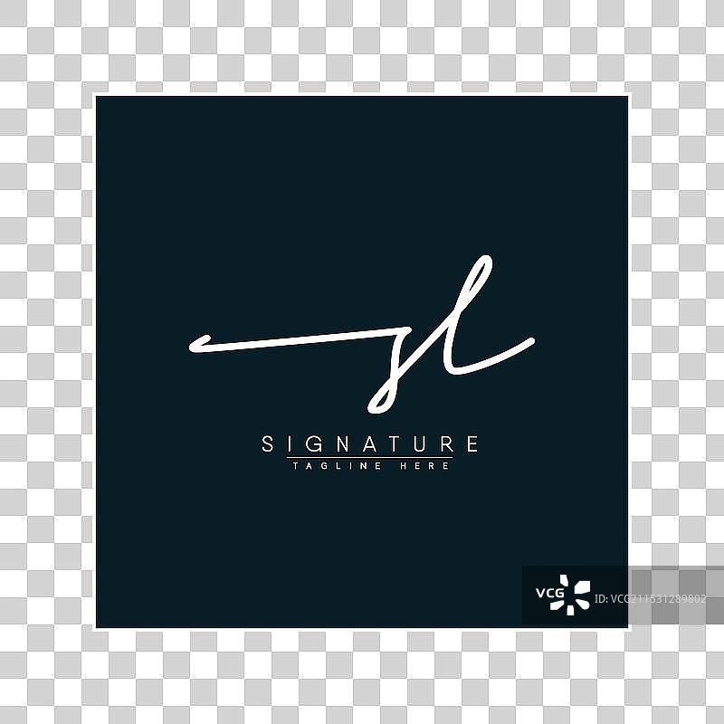 SL首字母签名logo模板图片素材