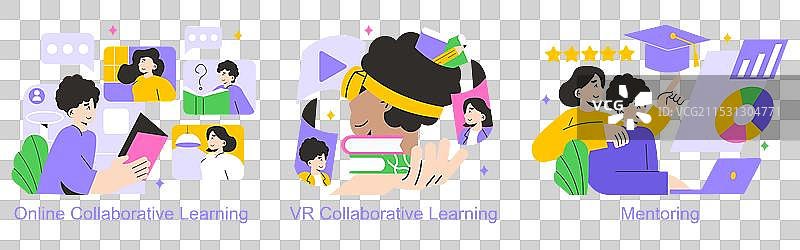 协作学习平面图图片素材