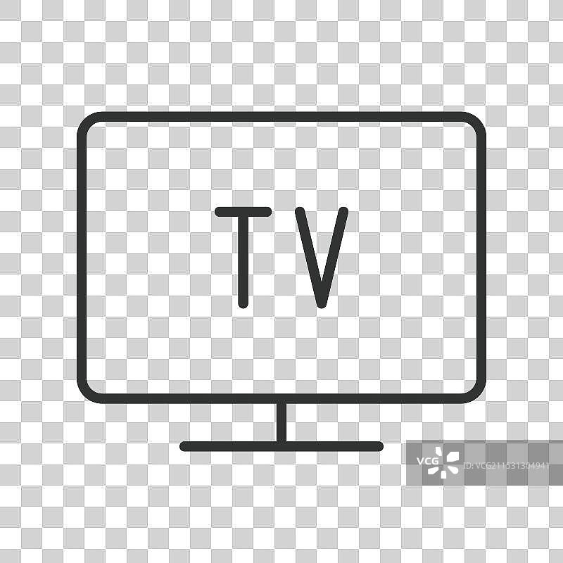 线条设计的电视，电视屏幕和遥控器图片素材