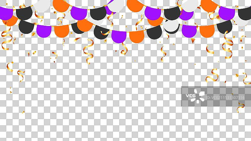 万圣节模板背景或横幅花环图片素材