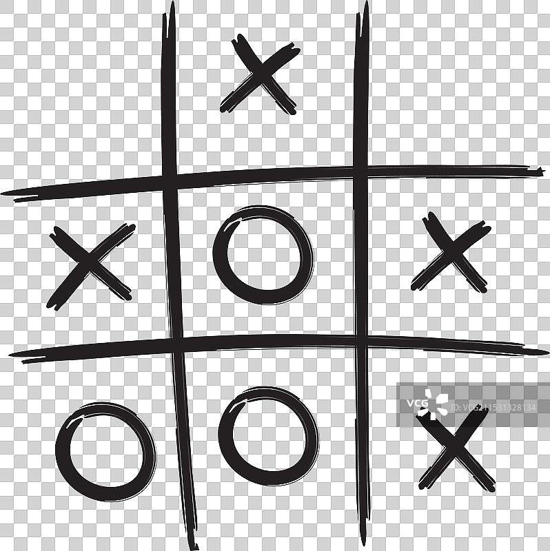 井字棋游戏涂鸦图片素材