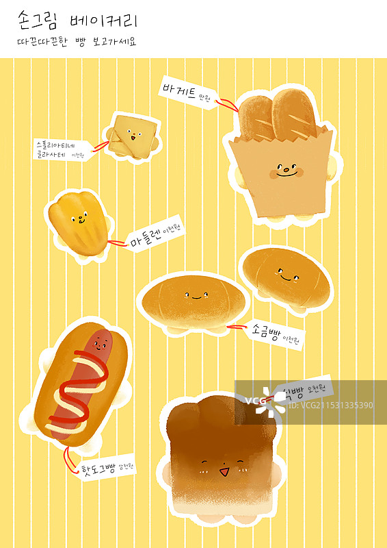 插图，角色，面包，手绘图片素材