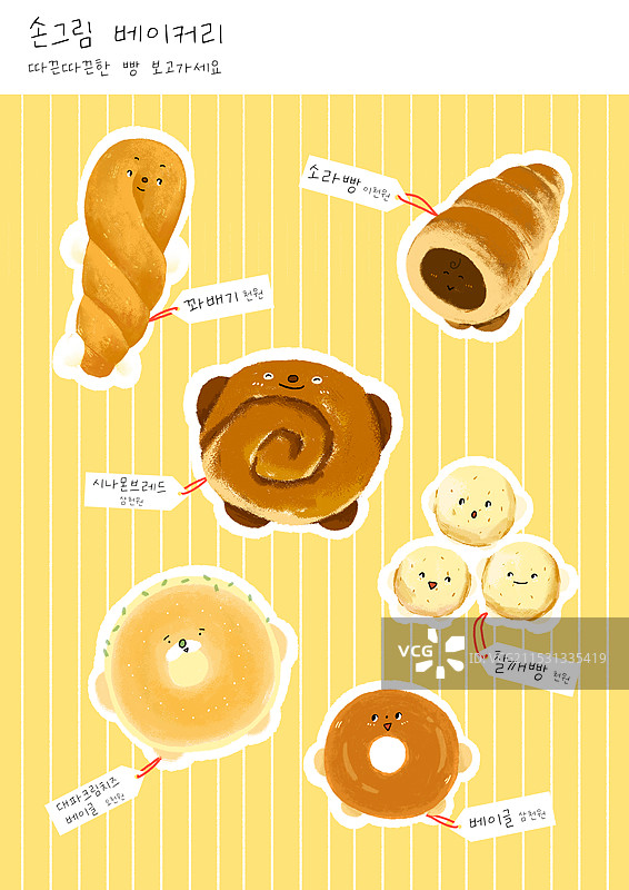 插图，角色，面包，手绘图片素材