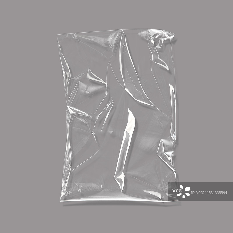 透明塑料袋的图形图像，皱巴巴的。图片素材