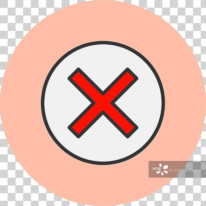 删除线填充圆形图标图片素材