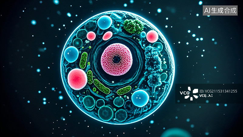 【AI数字艺术】生物医学工程细胞微生物扫描图片素材
