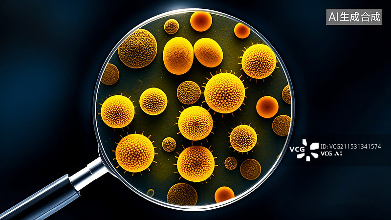 【AI数字艺术】生物医学工程细胞微生物扫描图片素材
