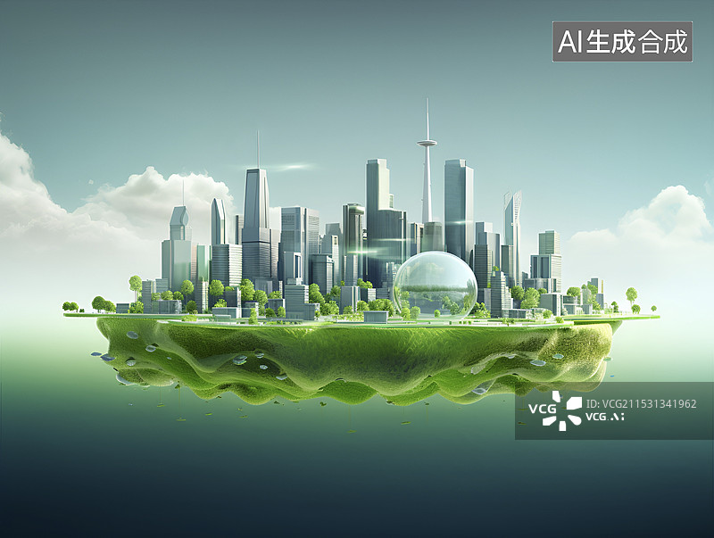 【AI数字艺术】城市风光大数据概念图图片素材