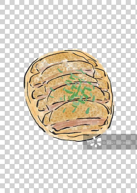 国潮风扬州美食插画元素-盐水鹅图片素材