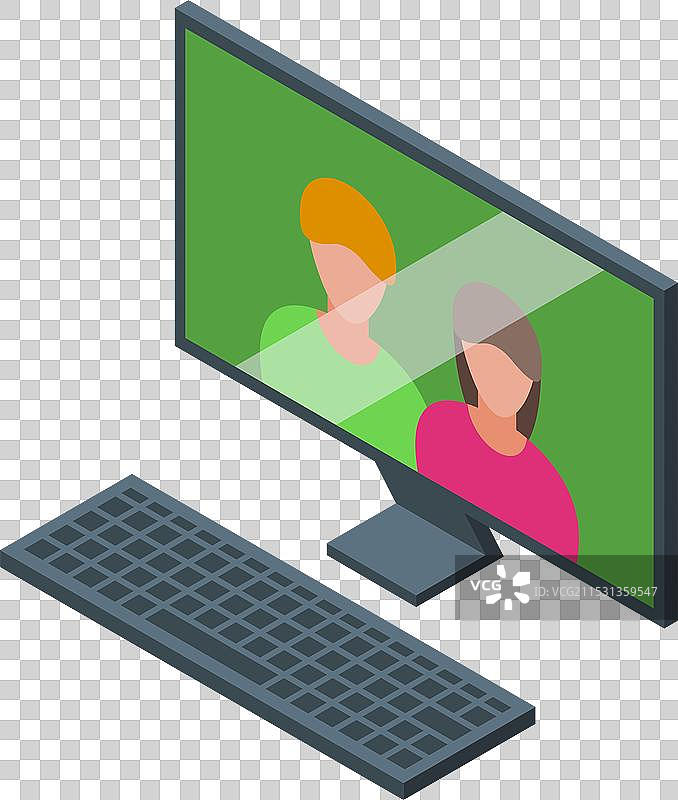 朋友们使用桌面电脑进行视频通话图片素材