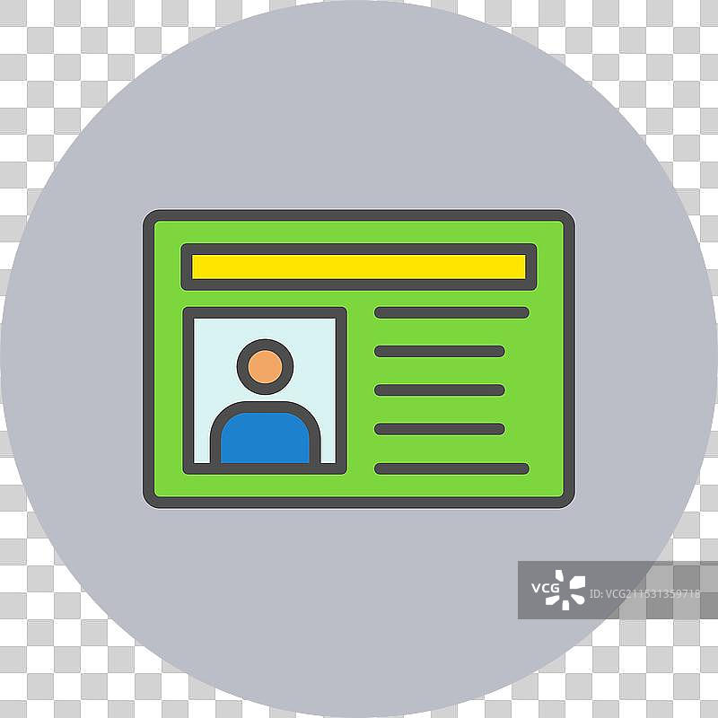 驾驶执照线条填充圆形图标图片素材