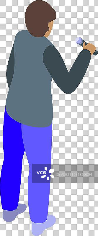 电视主持人手持麦克风正在讲话图片素材