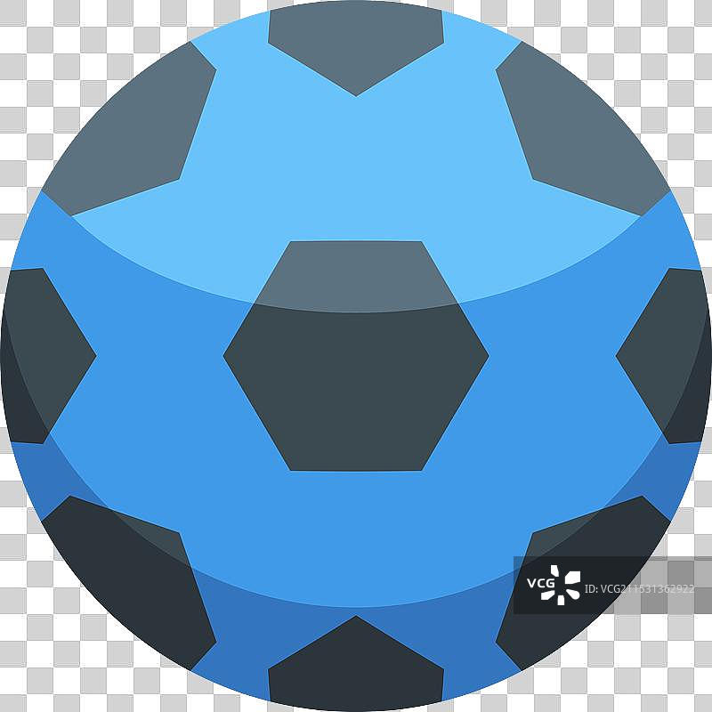 蓝色足球运动器材图标图片素材
