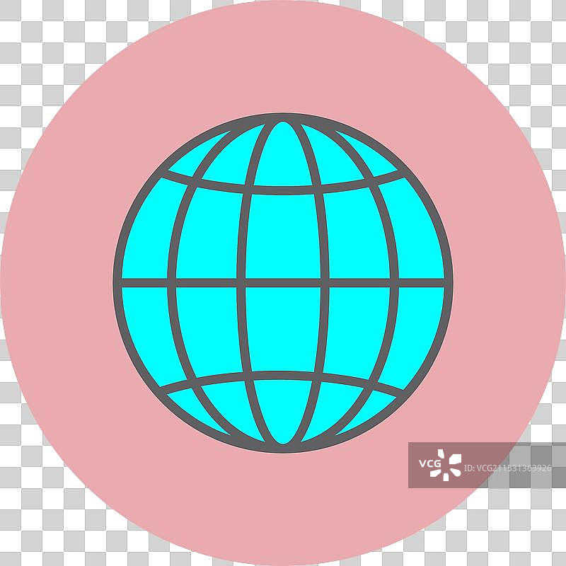 地球仪线条填充圆形图标图片素材