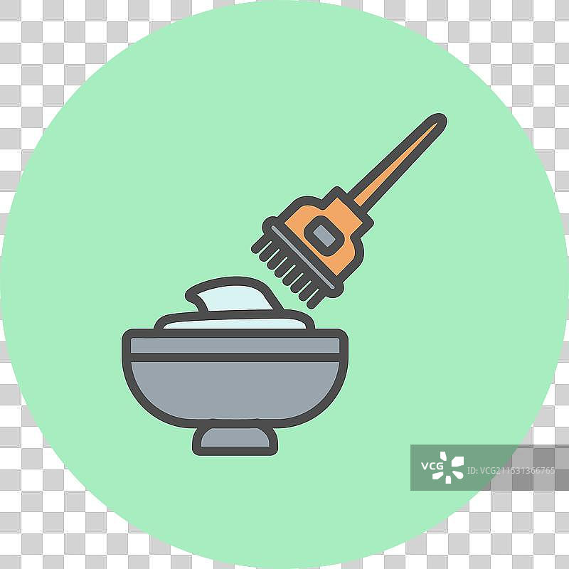 发色线条填充圆形图标图片素材