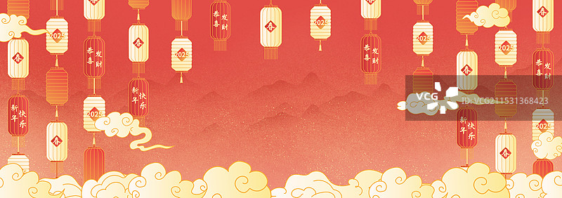 中国文化新年新春元旦祈福喜庆灯笼挂饰图片素材