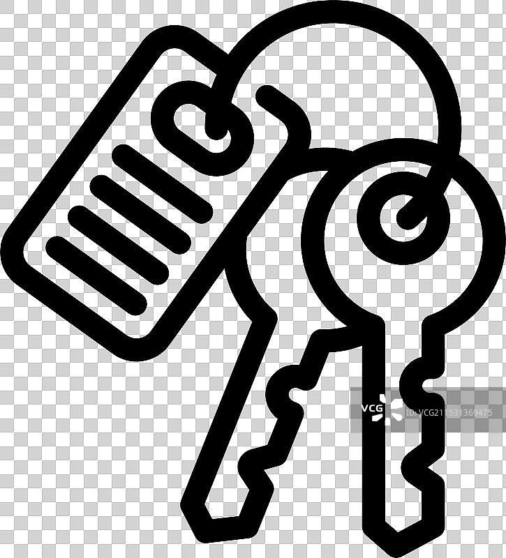 挂在环上的酒店房间钥匙标签图片素材