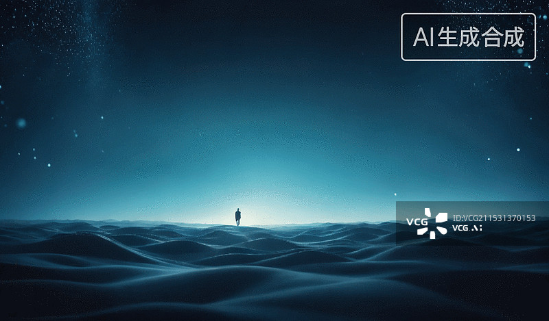 【AI数字艺术】孤独的旅行者图片素材