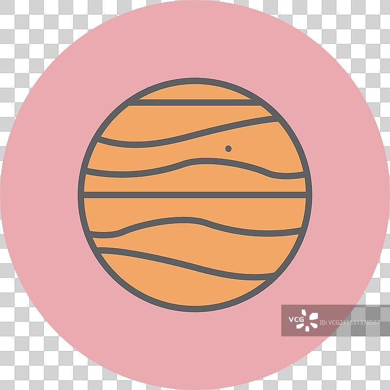 木星线条填充圆形图标图片素材