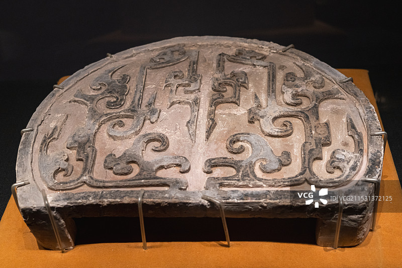 夔纹大瓦当（秦）陕西历史博物馆藏 西安市临潼区秦始皇陵园遗址出土图片素材