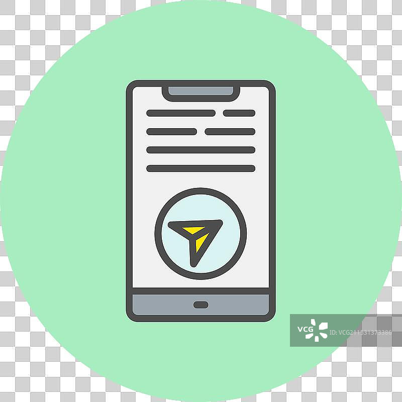 电报聊天线条填充圆形图标图片素材