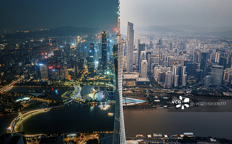 广州日夜风光图片素材
