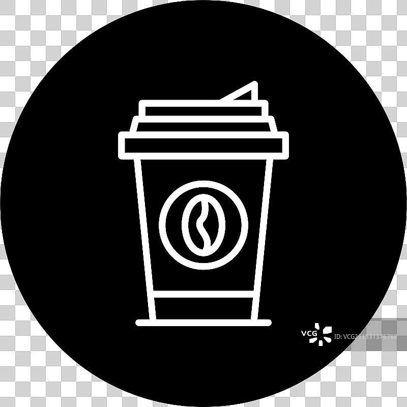 倒置的咖啡杯线条图标图片素材
