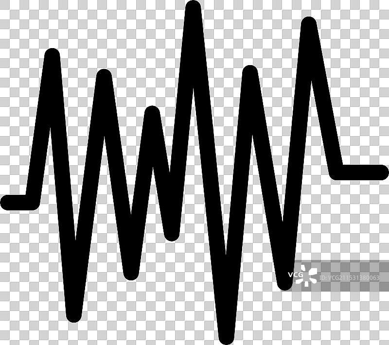 黑色心电图线显示生命体征图片素材