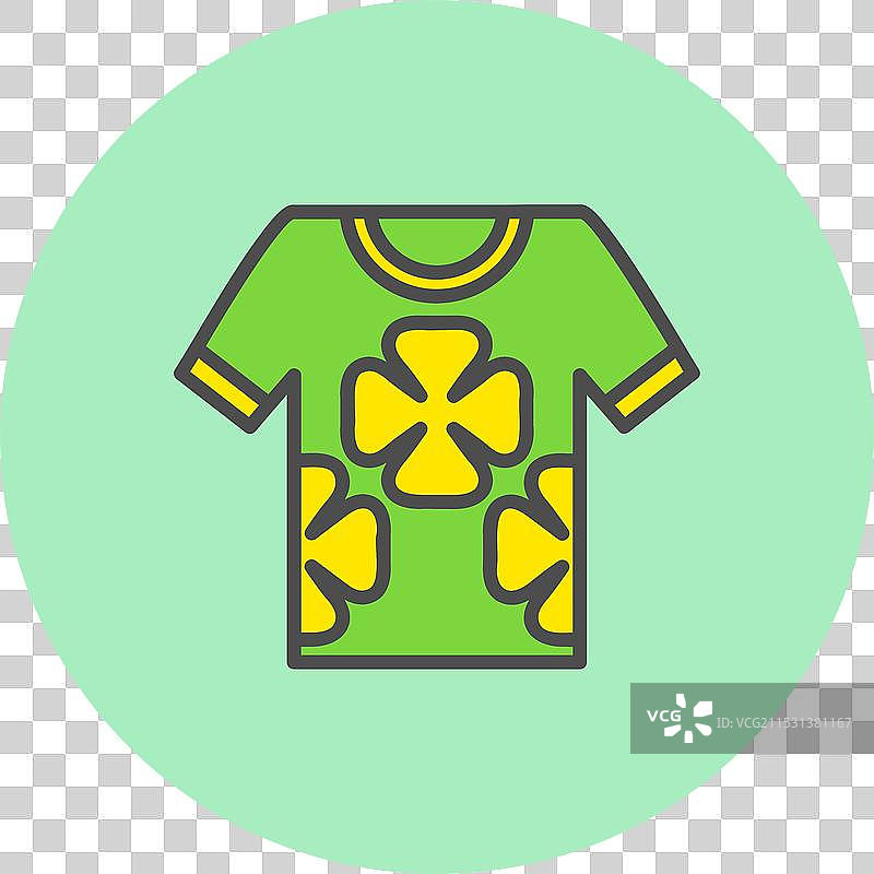 夏威夷衬衫线条填充圆形图标图片素材