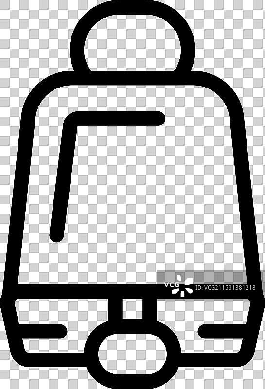 简单的铃铛图标，带有拍打器，表现出铃声响起的效果图片素材