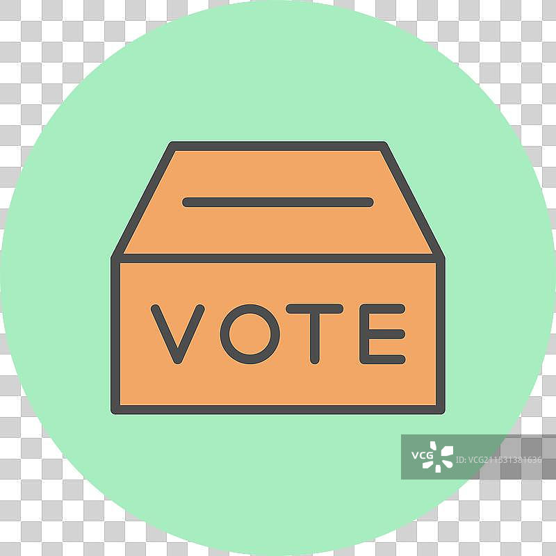 投票站排队的圆形图标图片素材