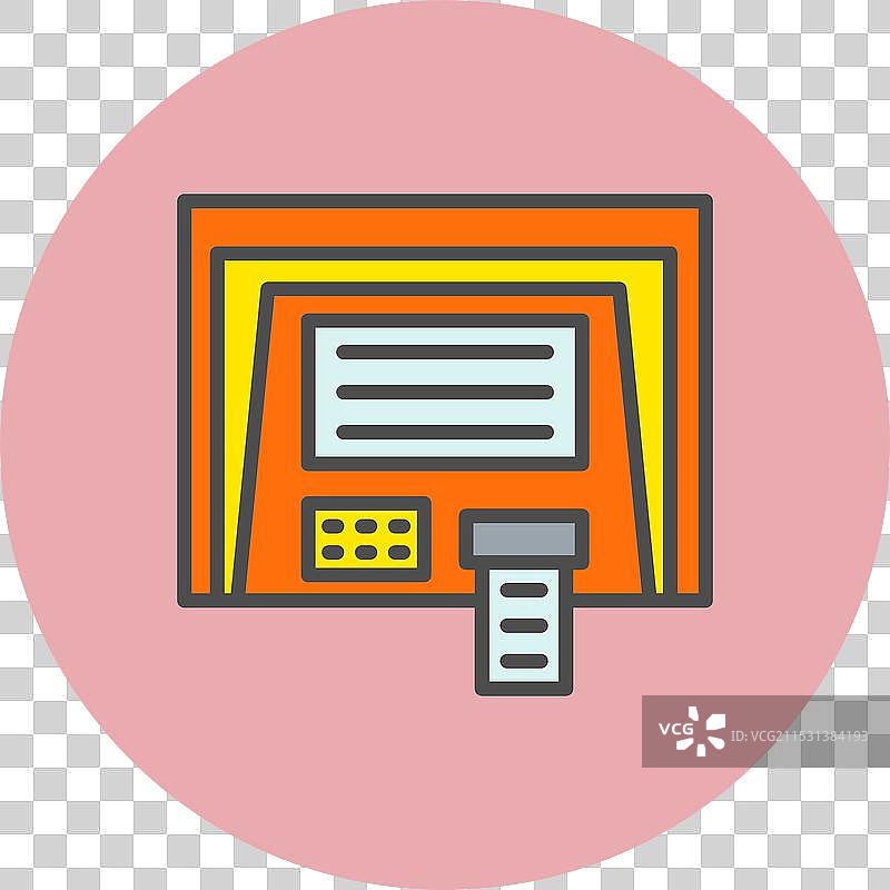 ATM机排队填充圆形图标图片素材