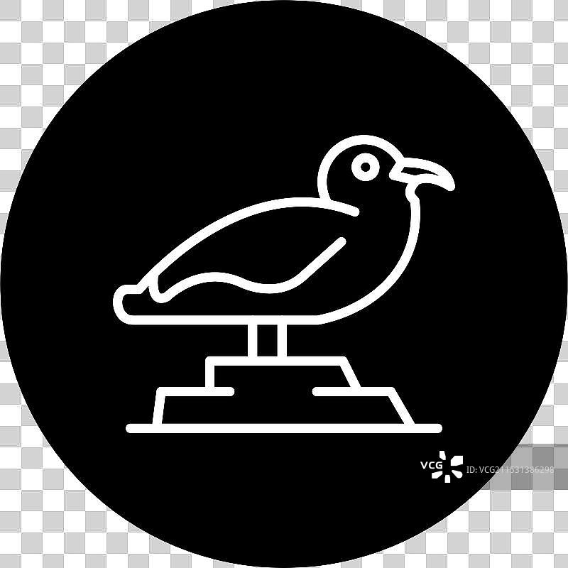 海鸥线条倒置图标图片素材