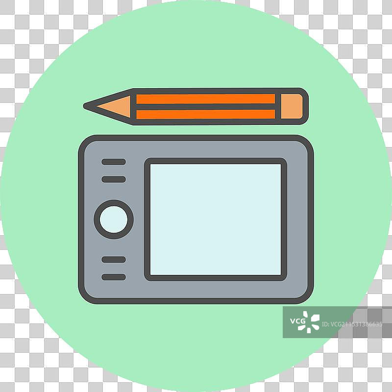 图形平板线条填充圆形图标图片素材