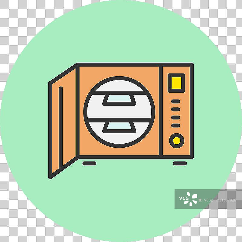 高压灭菌器线条填充圆形图标图片素材