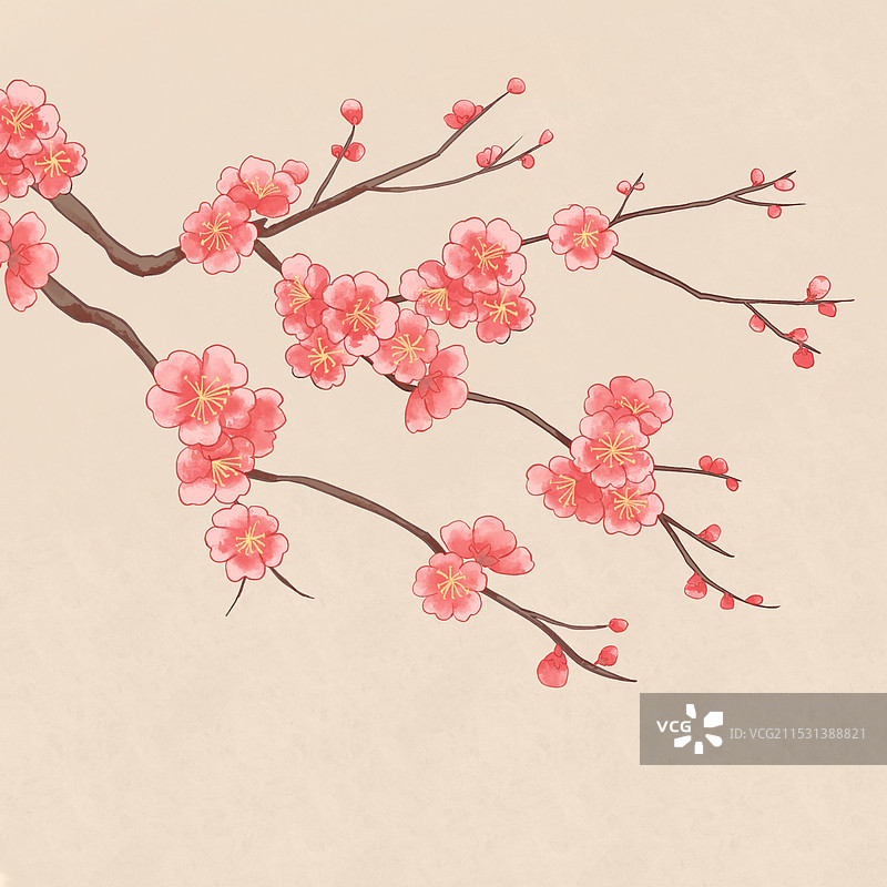 国风国潮插画梅花图片素材