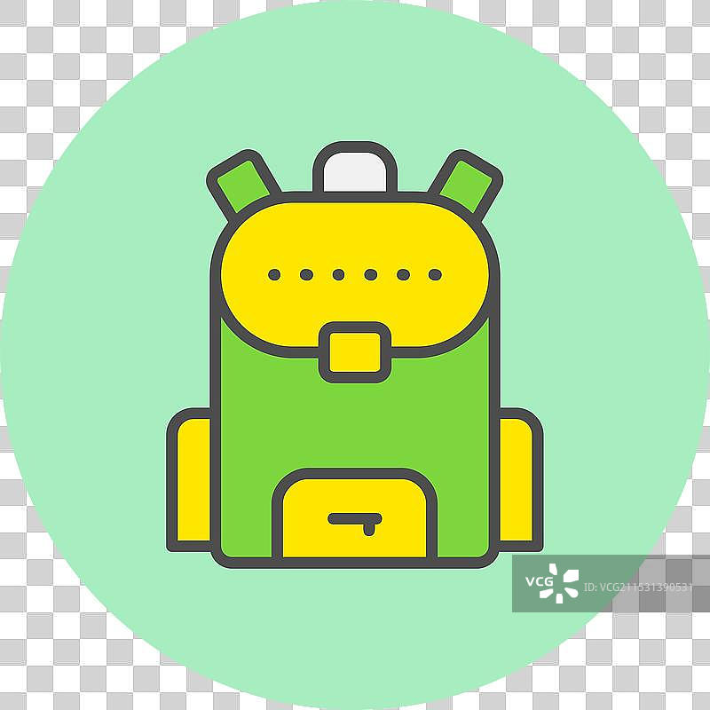 书包线条填充圆形图标图片素材