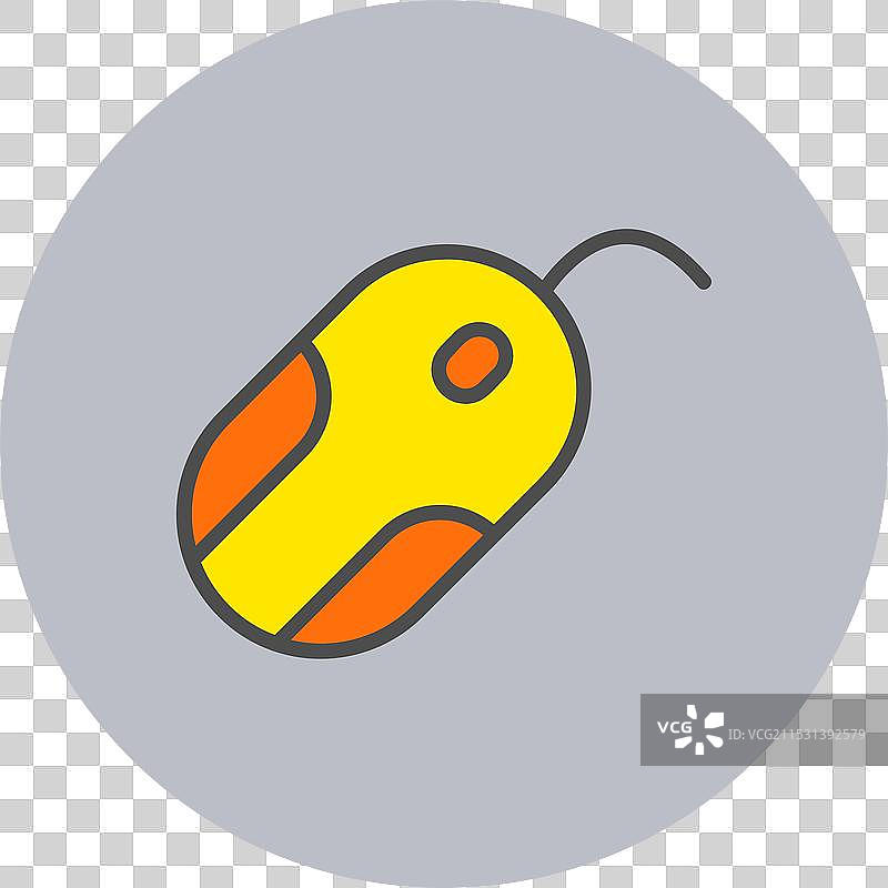 电脑鼠标线条填充圆形图标图片素材