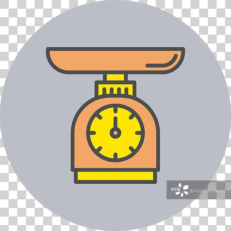 厨房秤线条填充圆形图标图片素材