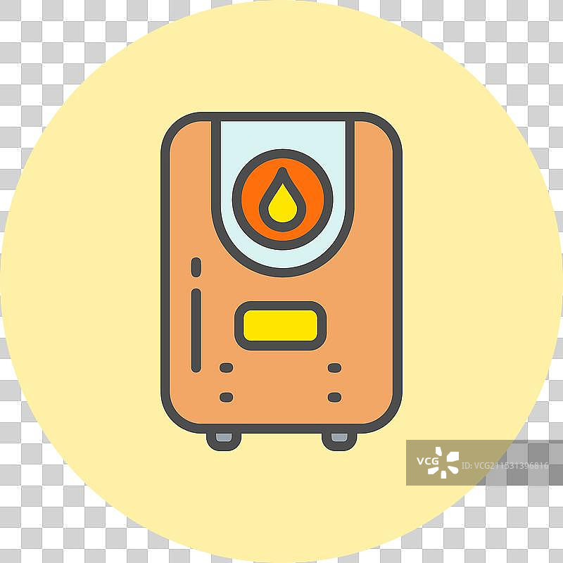 热水器线条填充圆形图标图片素材