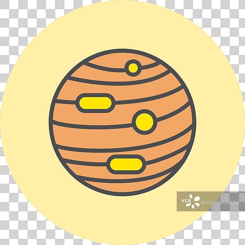 木星线条填充圆形图标图片素材