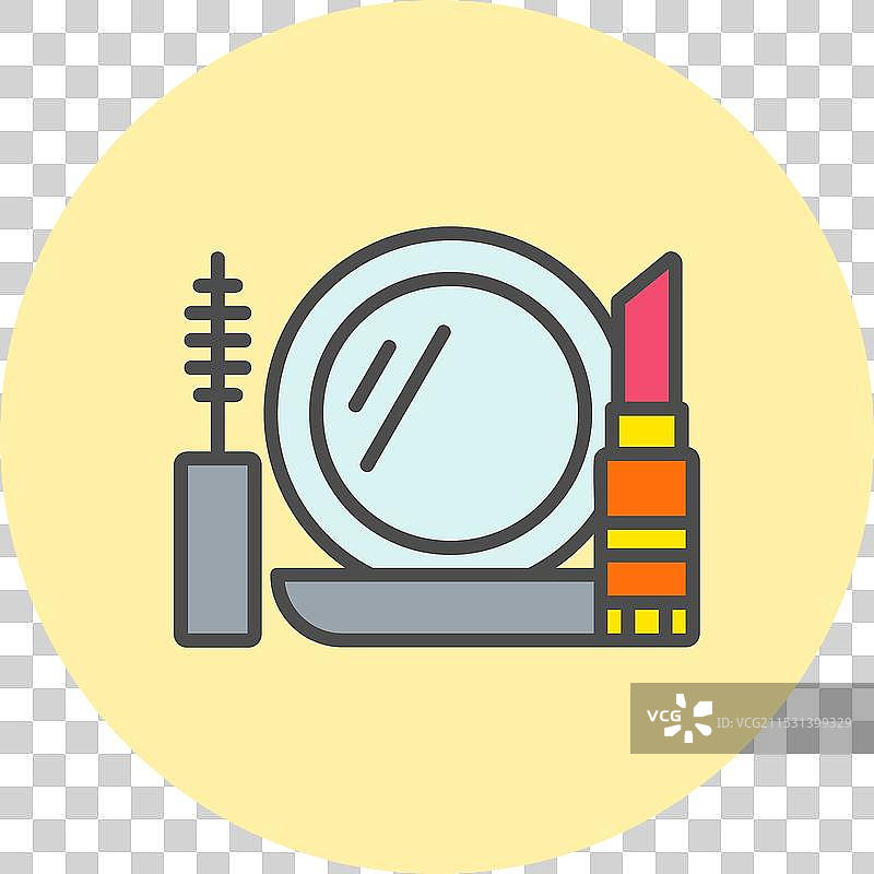 化妆品系列填充圆形图标图片素材