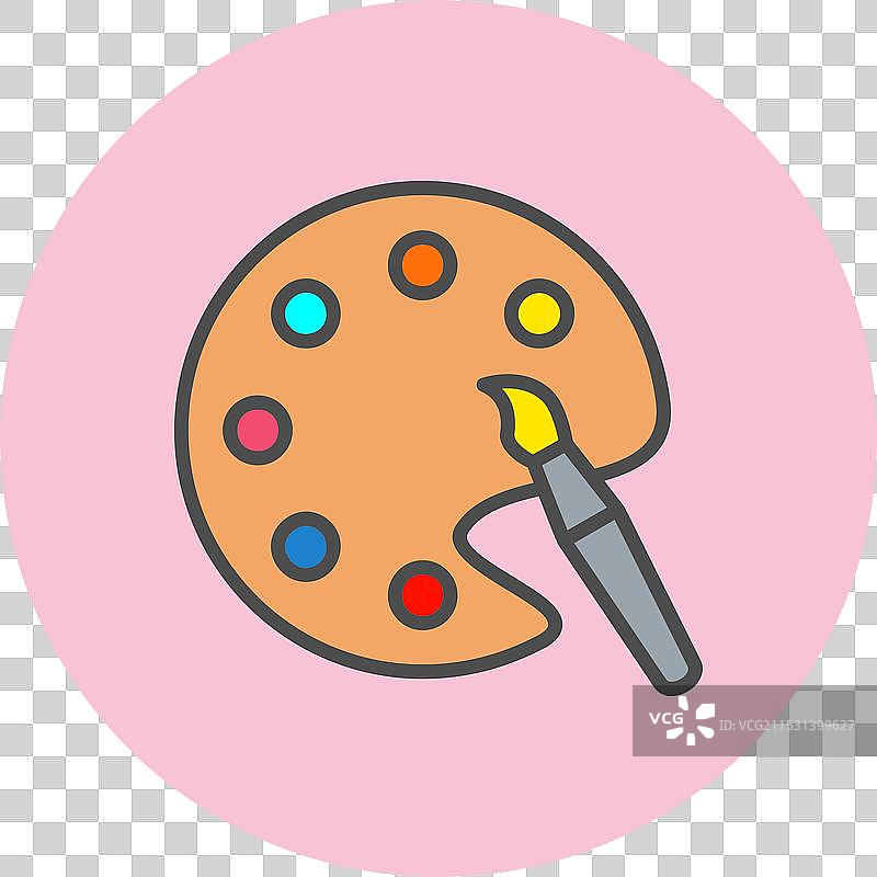 色彩调色板线条填充圆形图标图片素材