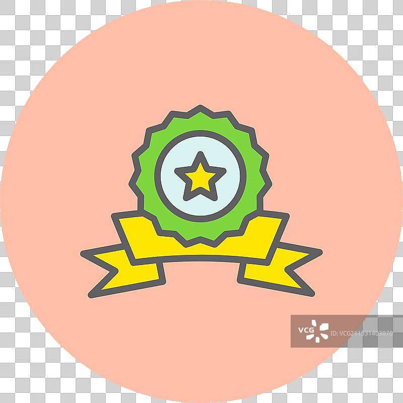 质量徽章线条填充圆形图标图片素材