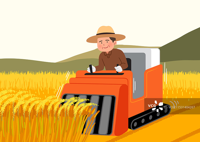 农民，农作物，稻米，联合收割机，收获图片素材
